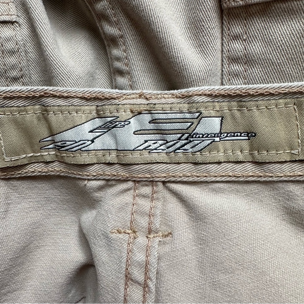 Vintage Y2K Life Energy Intelligence Cargo Pants Wide Leg Baggy Khaki Tan Skate - Picture 5 of 9